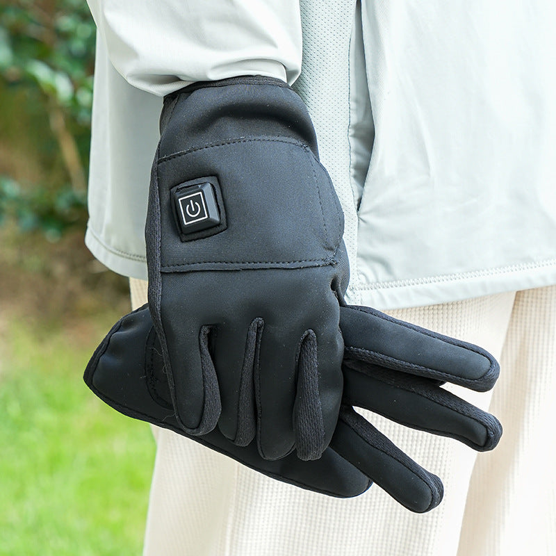 Winter USB charging full palm heating gloves outdoor cycling cold resistant and warm gloves