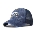 WTF letter baseball cap, men's and women's personalized English duckbill cap, outdoor printed breathable mesh